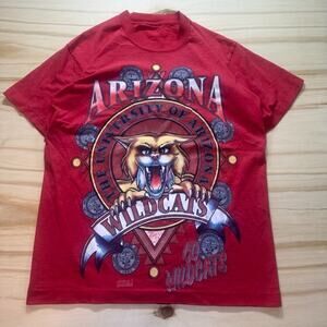 VTG 90s University of Arizona Wildcats Red Single Stitch T-Shirt Mens Small READ